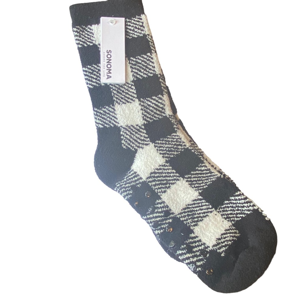 Sonoma Plaid Stars Slipper Socks Set of 2 NWT
